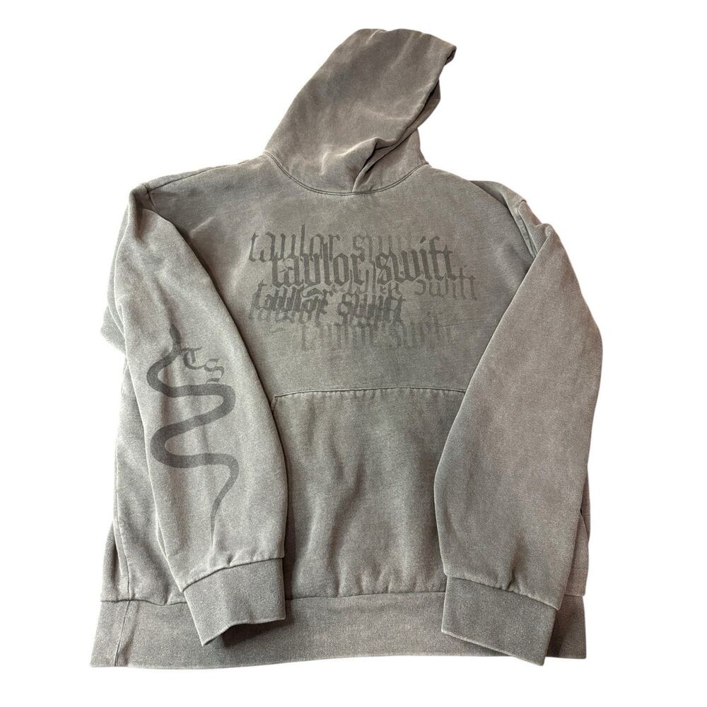 Official Taylor Swift Reputation Hoodie M/L Oversized Heavyweight Gray Black